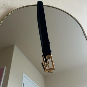 Gucci Black Suede Belt with Gold Hardware